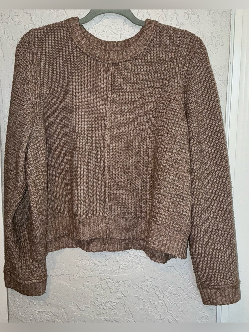 American Eagle Outfitters Chunky Crewneck Sweater - Taupe Brown